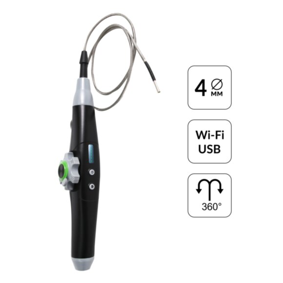 Видеоэндоскоп управляемый WIFI/USB, 1Мп, 1168х720, 1м, 4мм зонд, 360° iCartool IC-V1042W