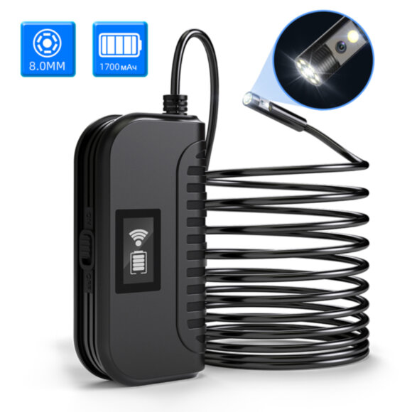 Видеоэндоскоп WIFI, 1Мп, Dual Lens, 1280x720, 5м, 8мм зонд iCartool IC-V100A