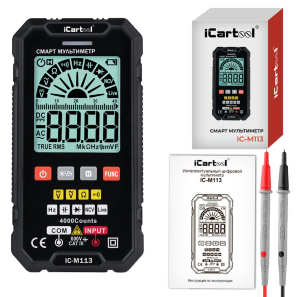 Смарт мультиметр цифровой iCartool IC-M113